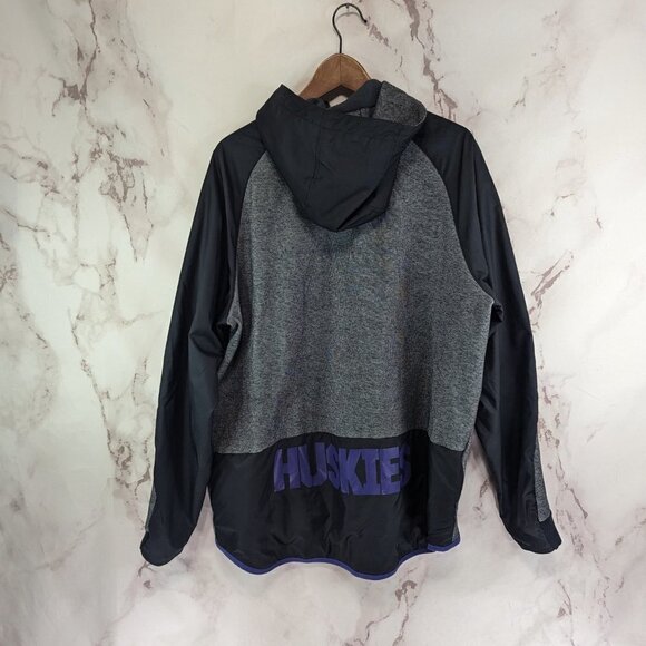 Washington Huskies Jacket Mens XL Nike Zip Gray Black Wind Hooded Stretch - Picture 5 of 10